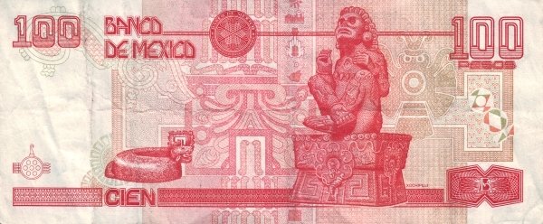Back of Mexico p118o: 100 Pesos from 2008