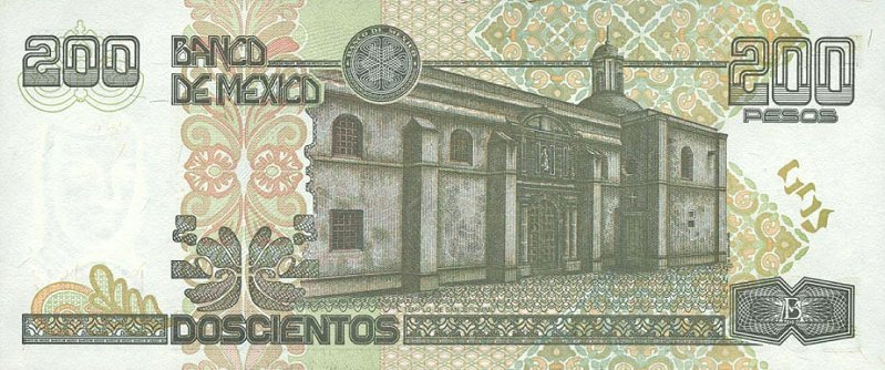 Back of Mexico p119a: 200 Pesos from 2000