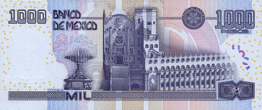 Back of Mexico p121a: 1000 Pesos from 2002