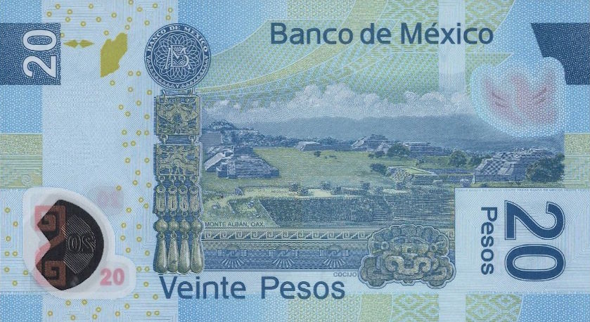 Back of Mexico p122ag: 20 Pesos from 2017