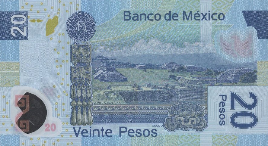 Back of Mexico p122k: 20 Pesos from 2009