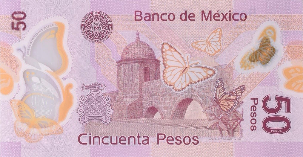 Back of Mexico p123Aaf: 50 Pesos from 2019
