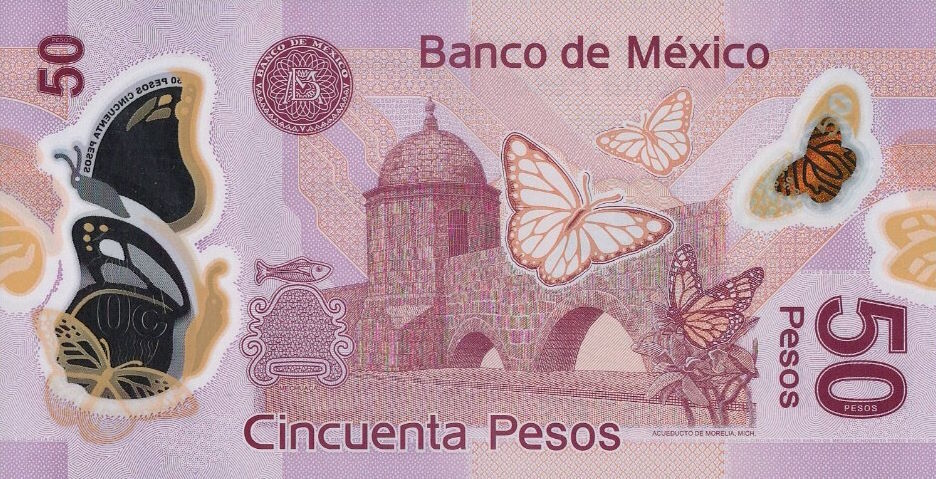 Back of Mexico p123At: 50 Pesos from 2015