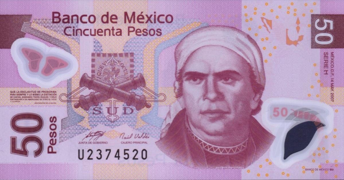 Front of Mexico p123h: 50 Pesos from 2007