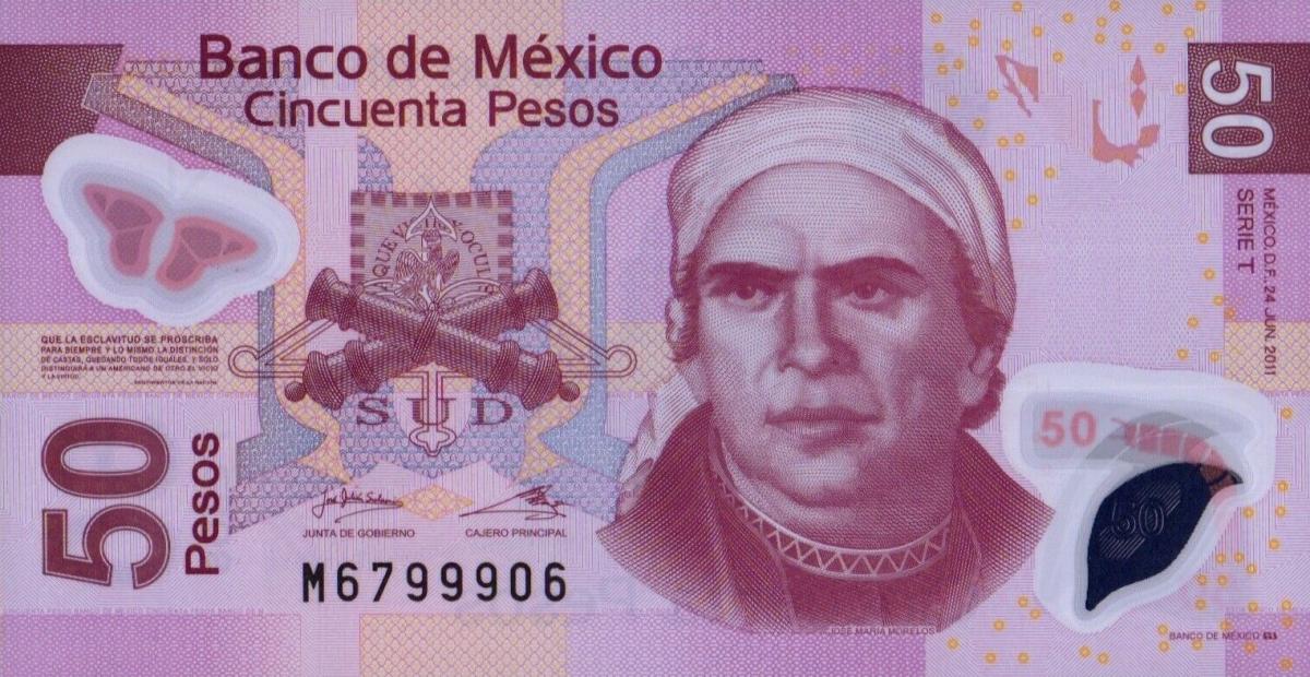 Front of Mexico p123t: 50 Pesos from 2011