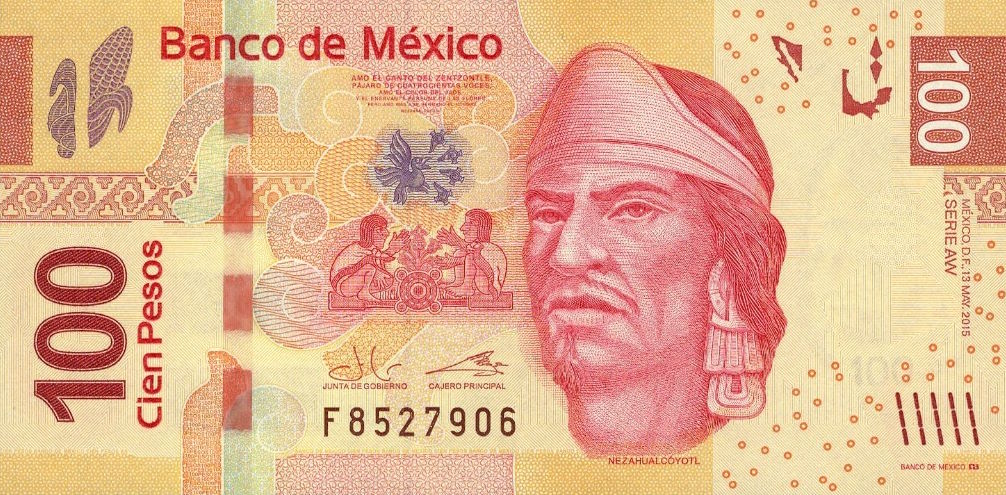 Front of Mexico p124aw: 100 Pesos from 2015