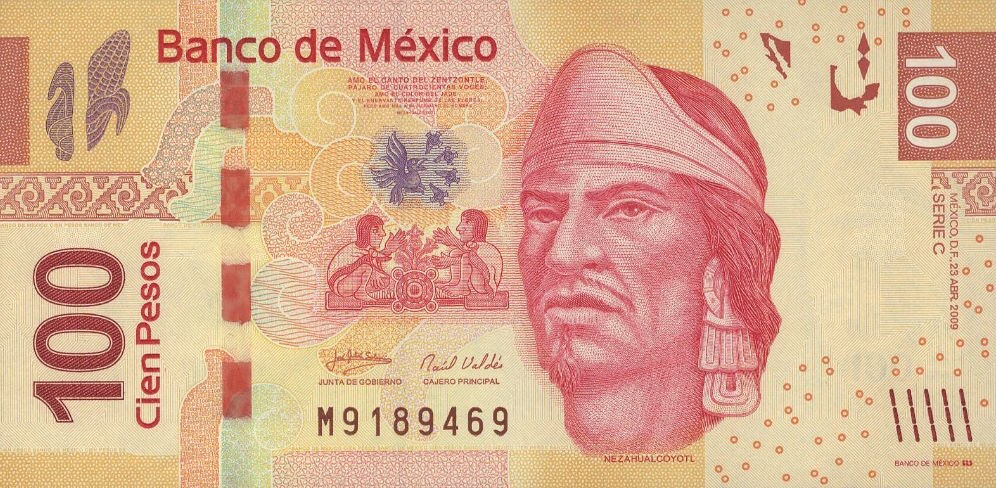 Front of Mexico p124c: 100 Pesos from 2009
