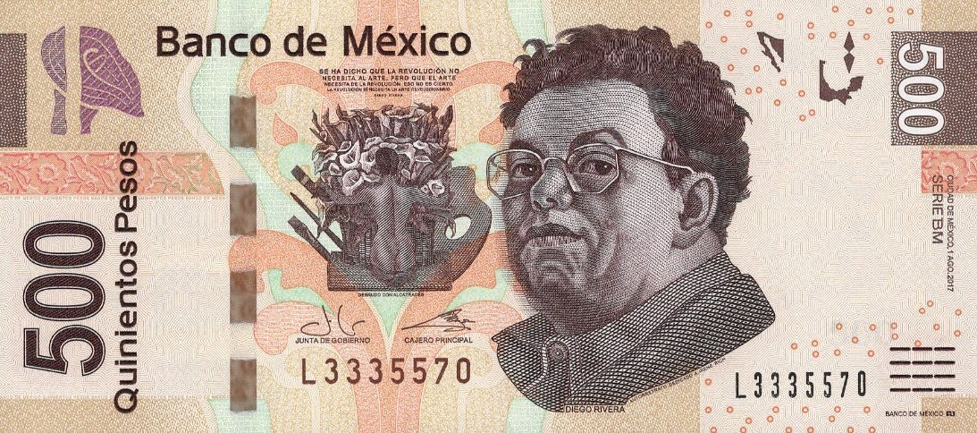 Front of Mexico p126bm: 500 Pesos from 2017