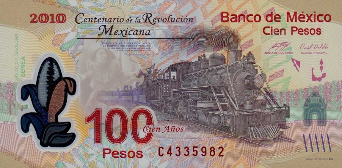 Front of Mexico p128c: 100 Pesos from 2010