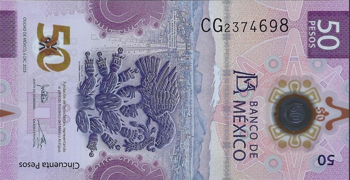 Front of Mexico p130Ac: 50 Pesos from 2023