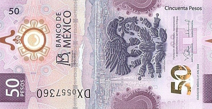 Front of Mexico p130Ad: 50 Pesos from 2024