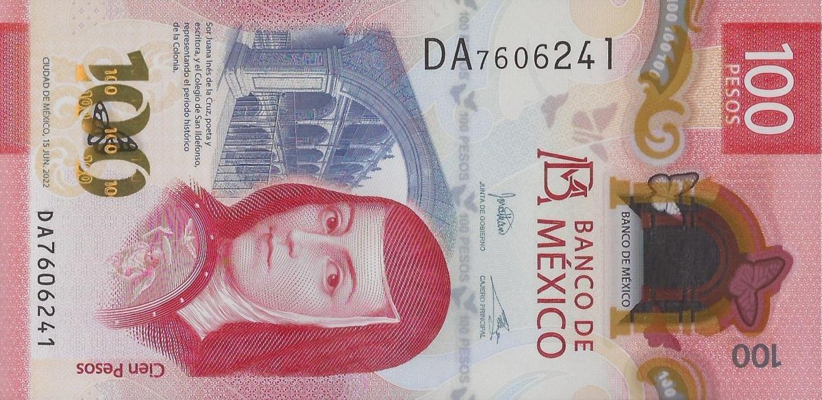 Front of Mexico p131g: 100 Pesos from 2022