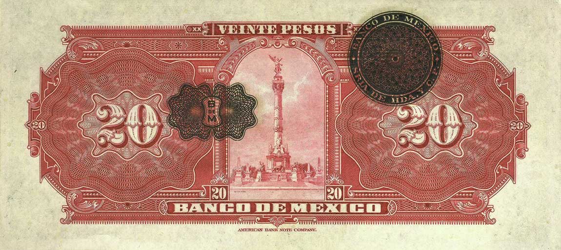 Back of Mexico p23c: 20 Pesos from 1932