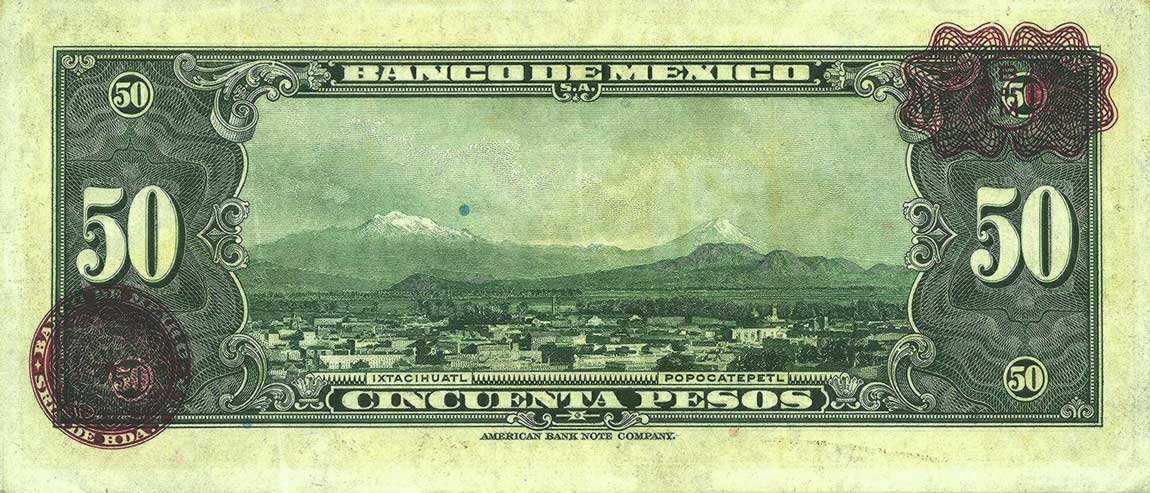 Back of Mexico p37b: 50 Pesos from 1940