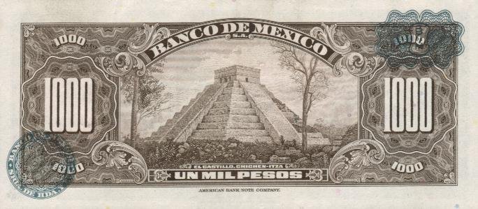 Back of Mexico p52p: 1000 Pesos from 1972