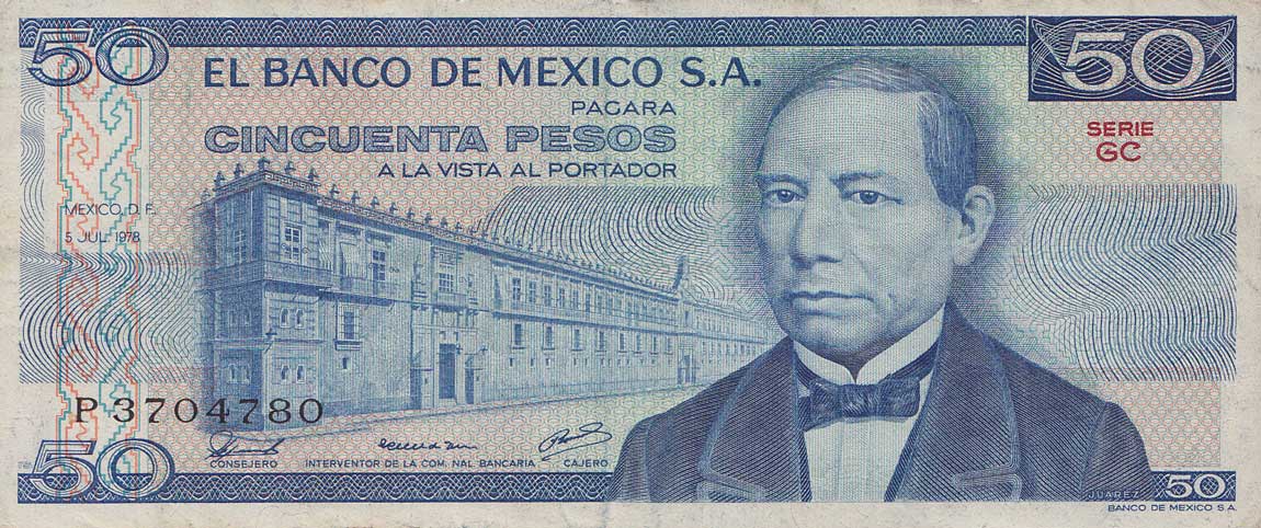 Front of Mexico p65c: 50 Pesos from 1978