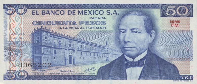 Front of Mexico p67a: 50 Pesos from 1978