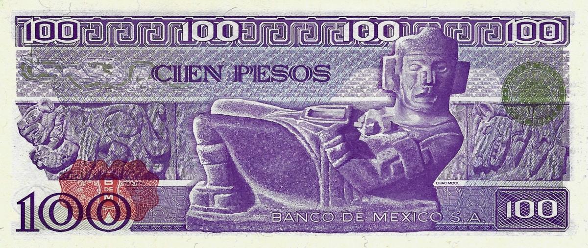 Back of Mexico p68c: 100 Pesos from 1979