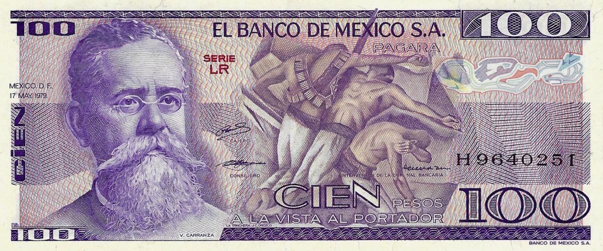 Front of Mexico p68c: 100 Pesos from 1979