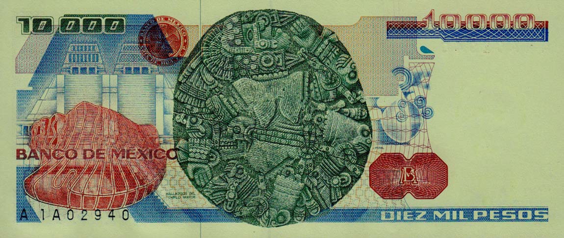 Back of Mexico p78a: 10000 Pesos from 1981