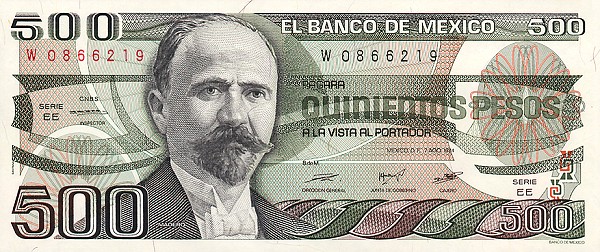 Front of Mexico p79b: 500 Pesos from 1984
