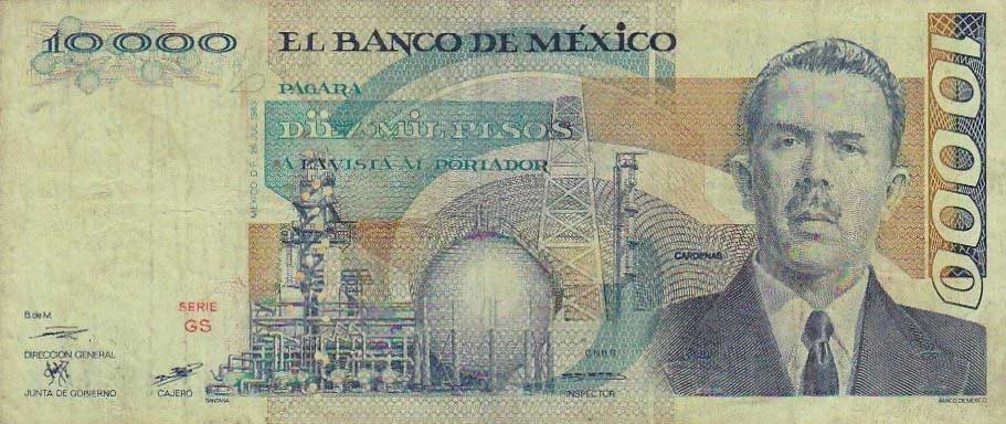 Front of Mexico p84c: 10000 Pesos from 1983