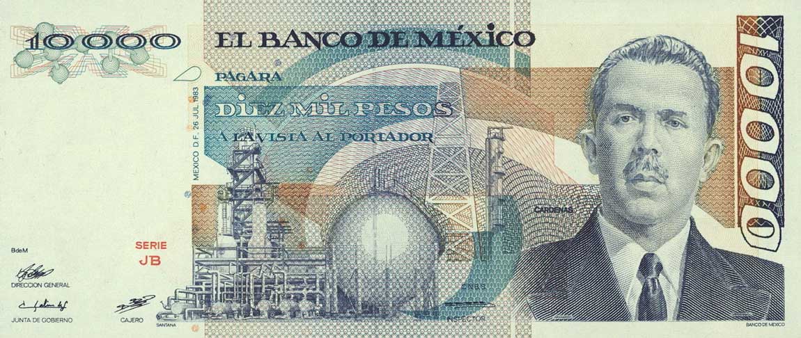 > Mexico p84d 10000 Pesos from 1983