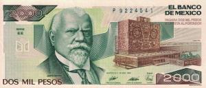 p86c from Mexico: 2000 Pesos from 1989