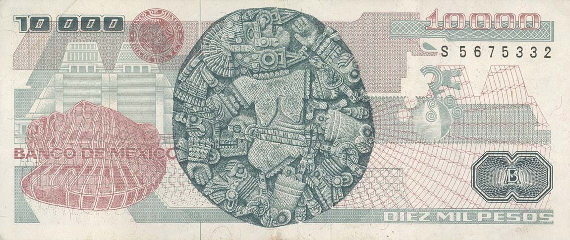 Back of Mexico p90b: 10000 Pesos from 1988