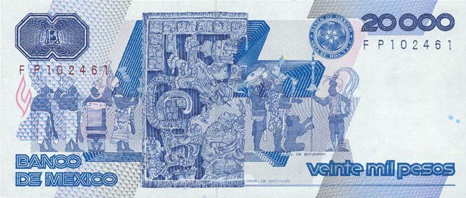 Back of Mexico p91b: 20000 Pesos from 1987