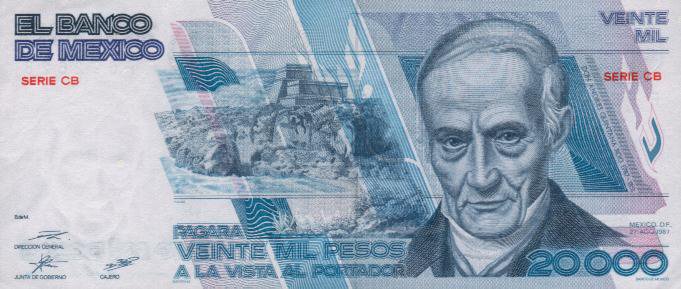 Front of Mexico p91c: 20000 Pesos from 1987