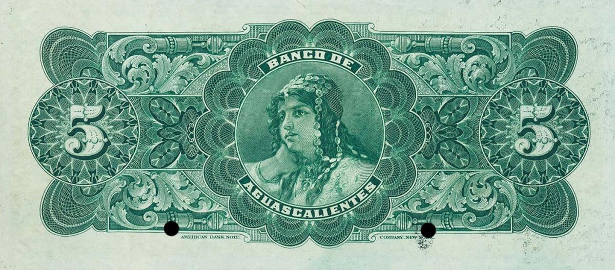 Back of Mexico pS101s1: 5 Pesos from 1902