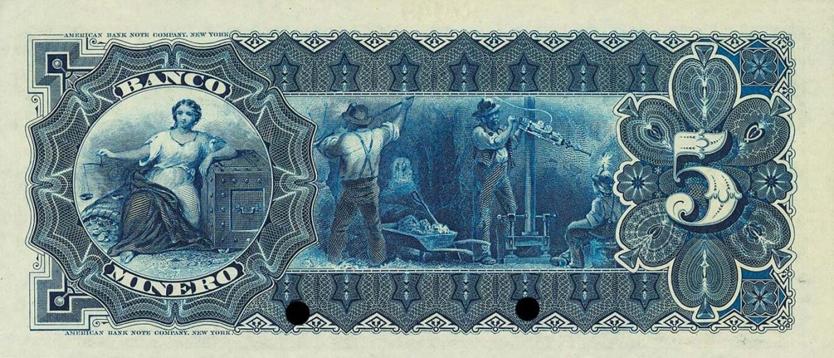 Back of Mexico pS163s2: 5 Pesos from 1888