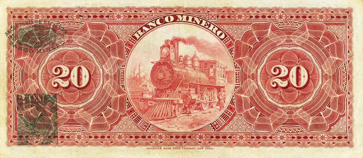 Back of Mexico pS165Be: 20 Pesos from 1910