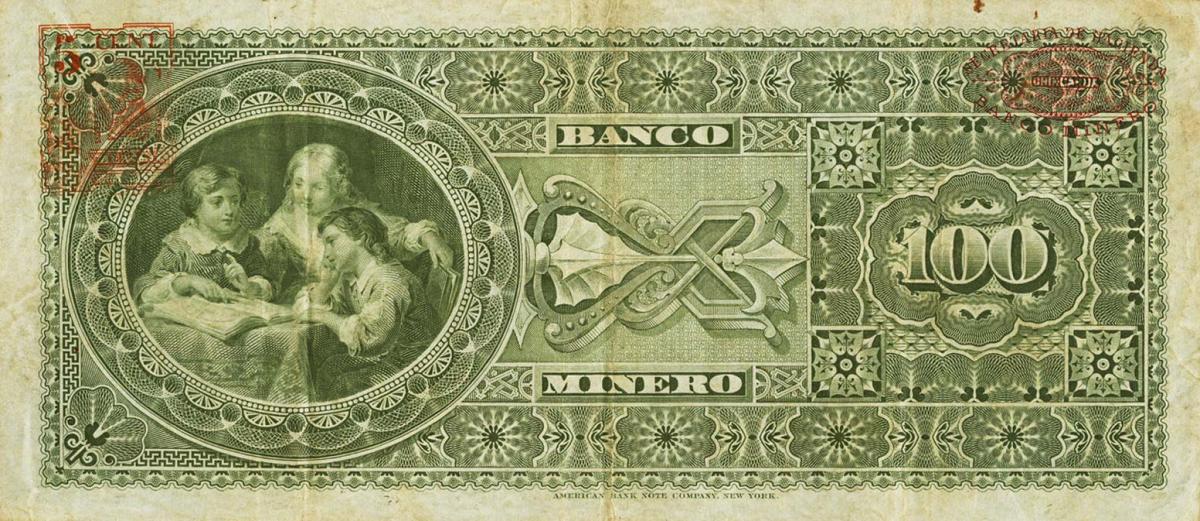 Back of Mexico pS168a: 100 Pesos from 1899