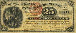 pS172b from Mexico: 25 Centavos from 1880