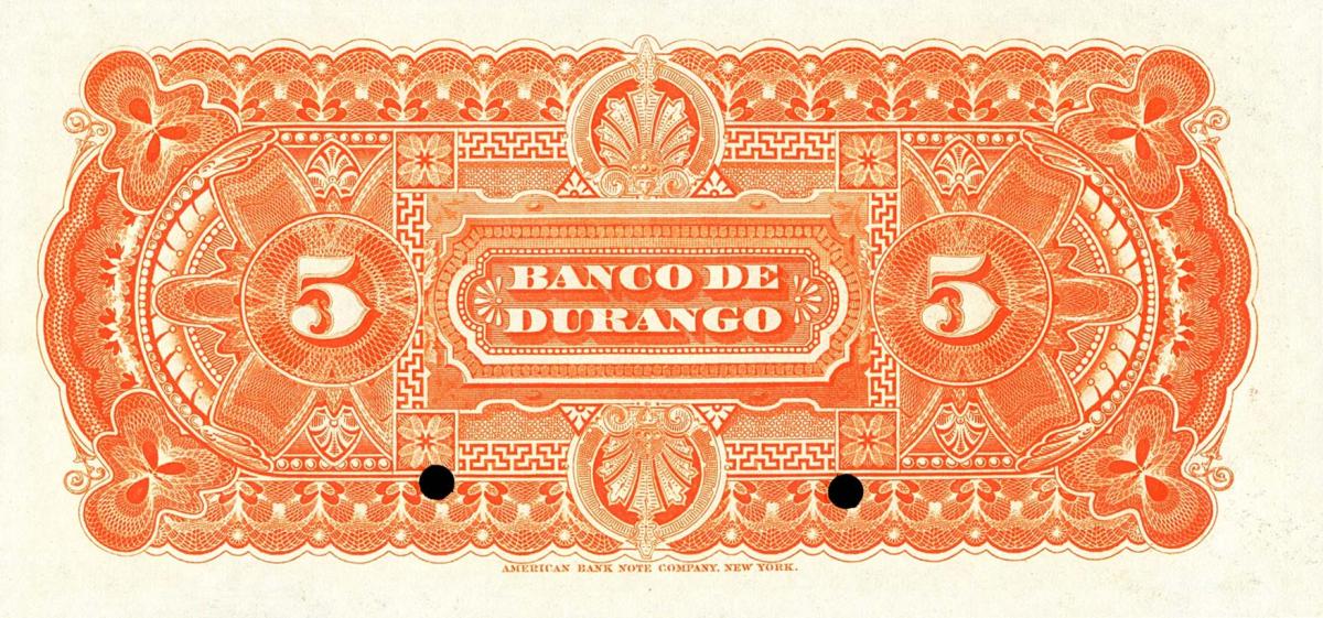 Back of Mexico pS273s4: 5 Pesos from 1891