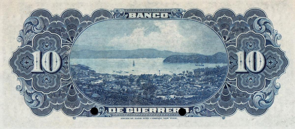 Back of Mexico pS299s2: 10 Pesos from 1906