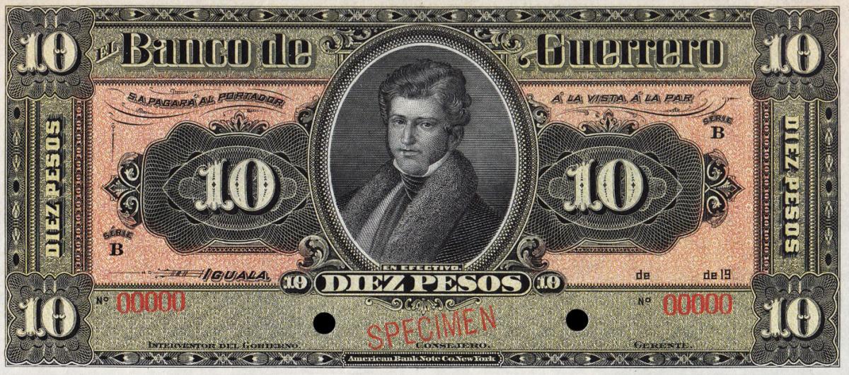 Front of Mexico pS299s2: 10 Pesos from 1906
