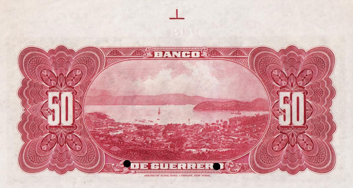Back of Mexico pS301s2: 50 Pesos from 1906