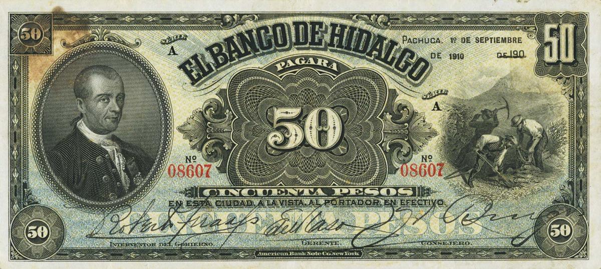 Front of Mexico pS308s: 50 Pesos from 1902