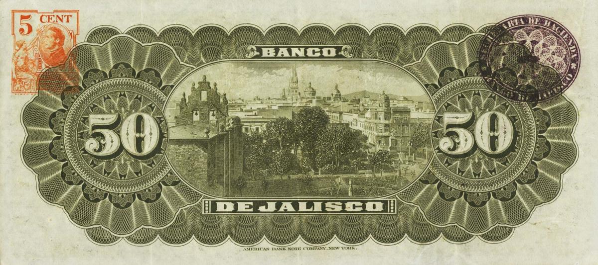 Back of Mexico pS323b: 50 Pesos from 1902