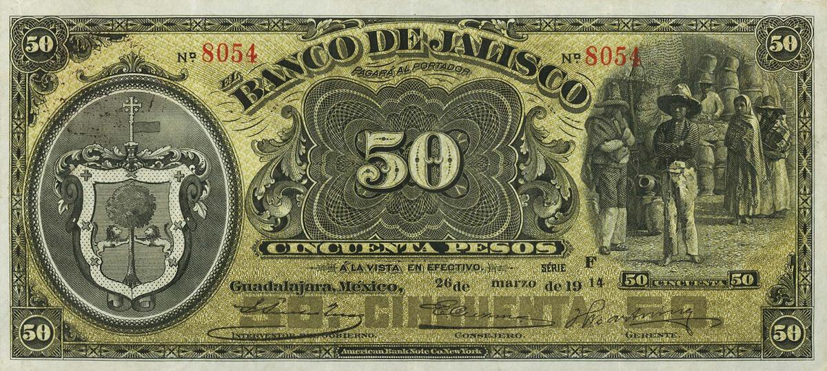 Front of Mexico pS323b: 50 Pesos from 1902