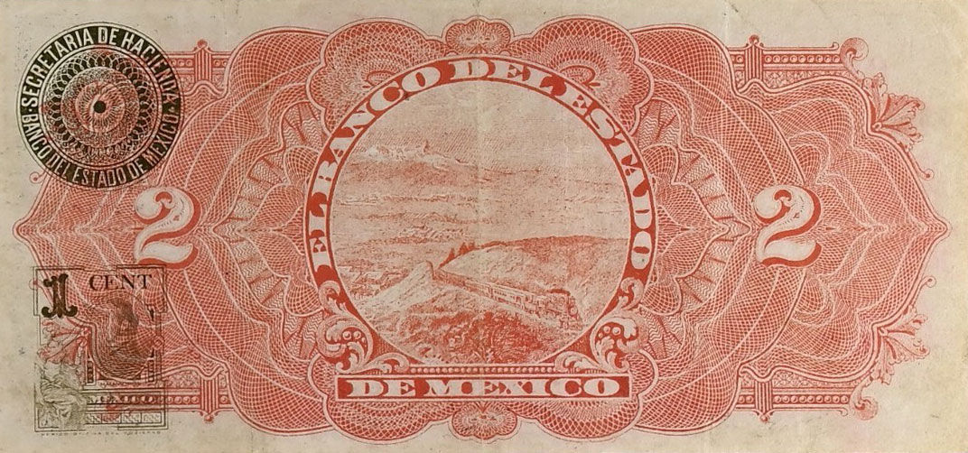 Back of Mexico pS337: 2 Pesos from 1914