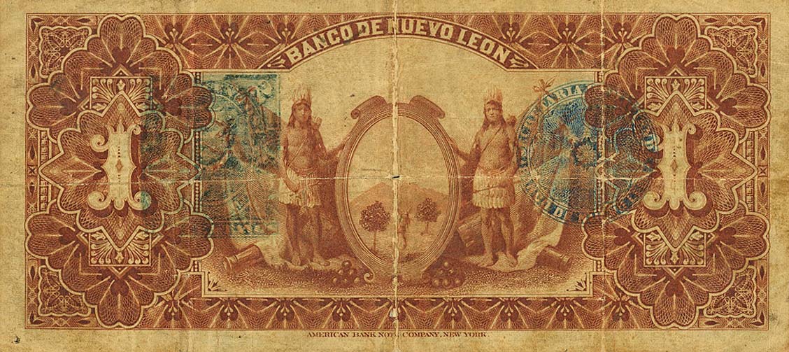 Back of Mexico pS359a: 1 Peso from 1892