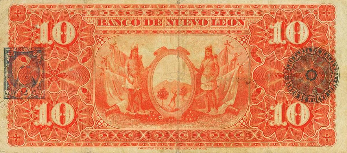 Back of Mexico pS361c: 10 Pesos from 1910