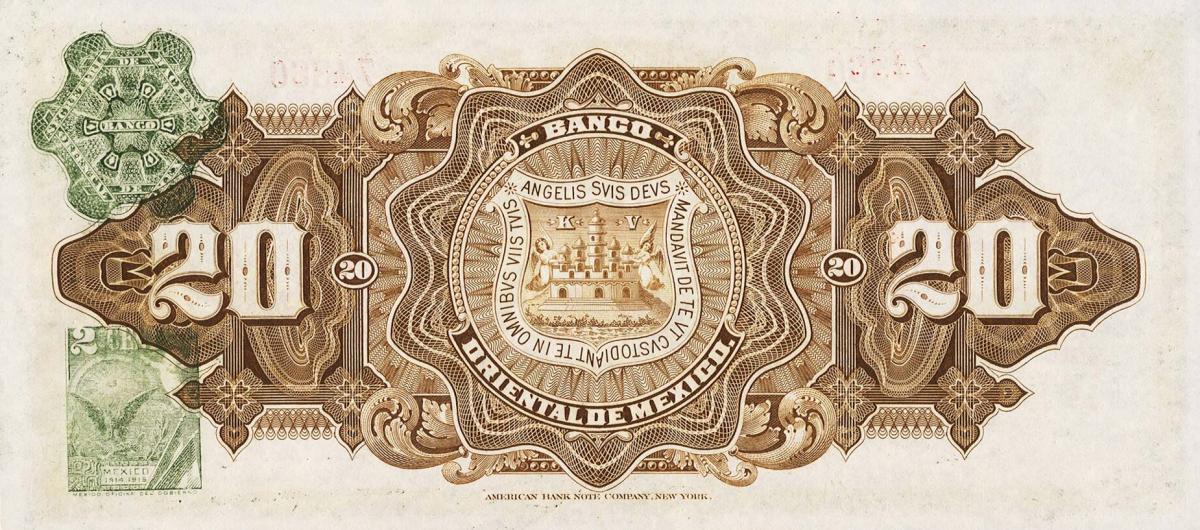 Back of Mexico pS383c: 20 Pesos from 1900
