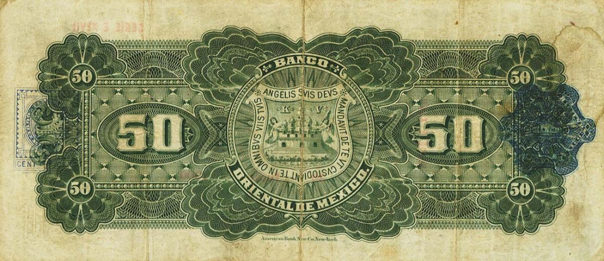 Back of Mexico pS384a: 50 Pesos from 1900