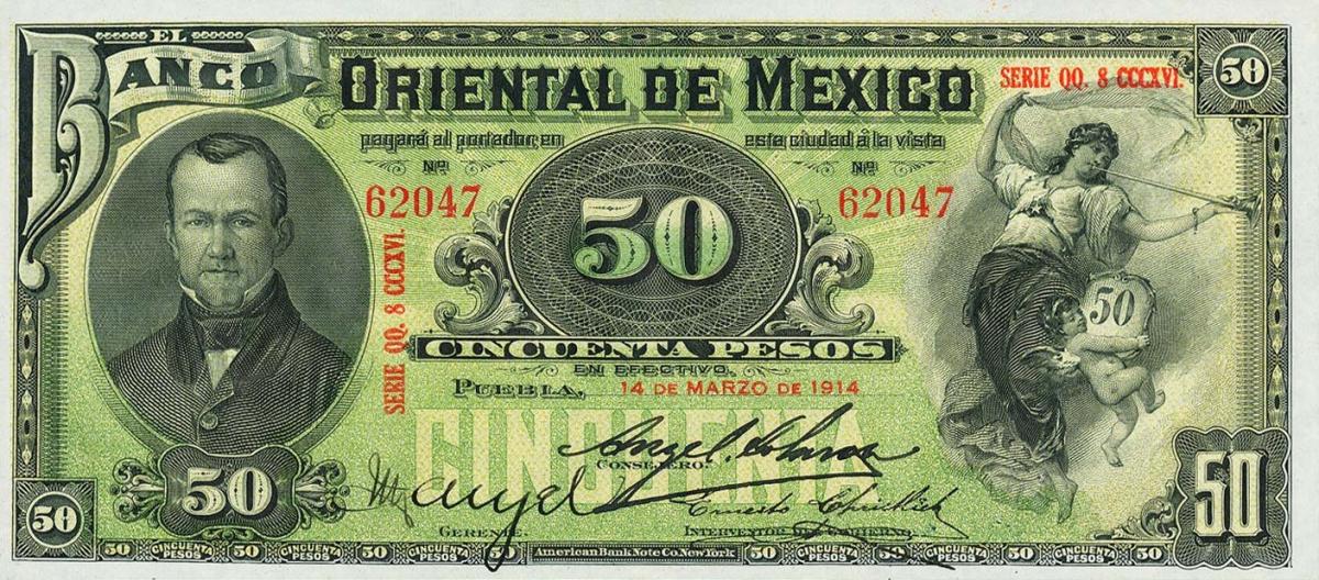 Front of Mexico pS384c: 50 Pesos from 1900