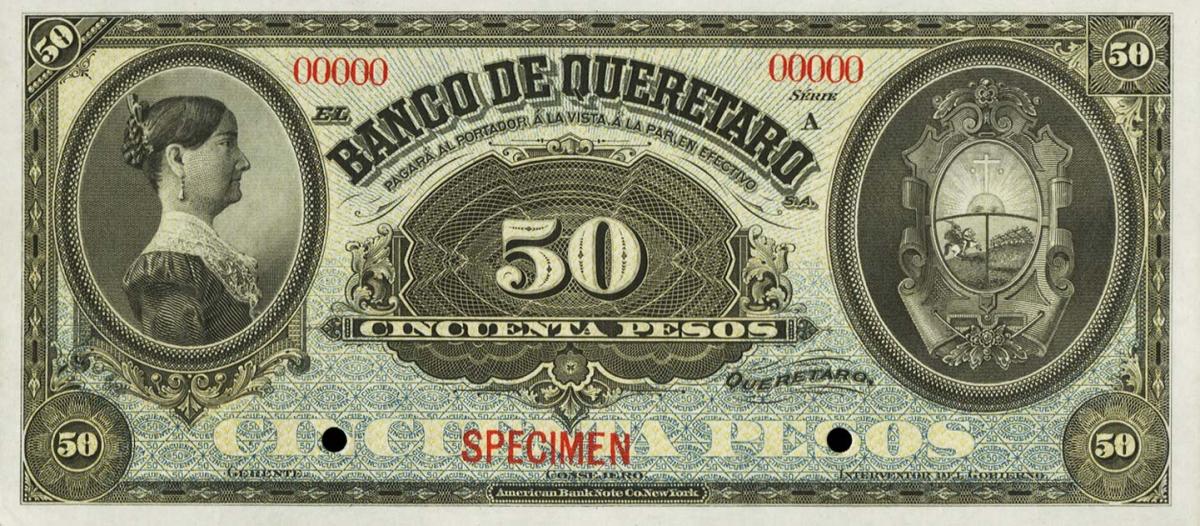 Front of Mexico pS393s: 50 Pesos from 1903